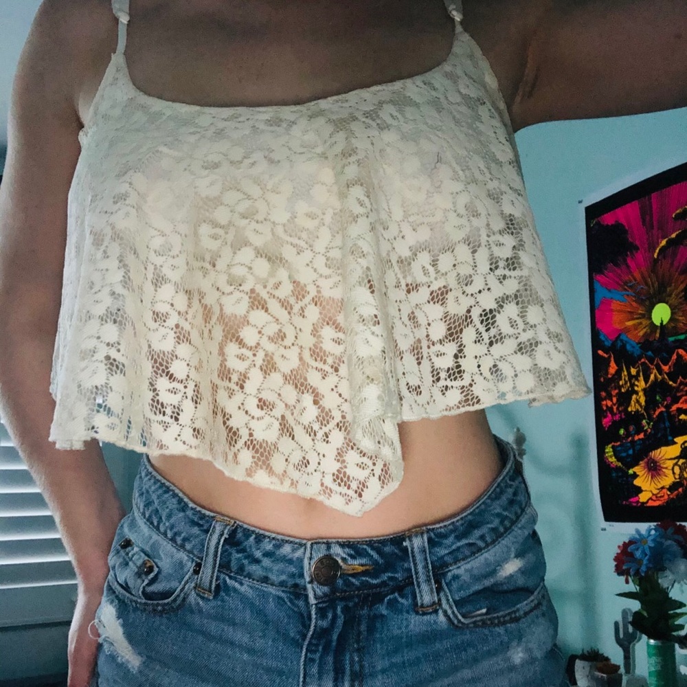 Loose floral crop top